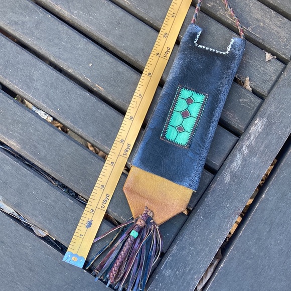 Vintage Hand Tooled Leather Amulet Necklace - Picture 11 of 13